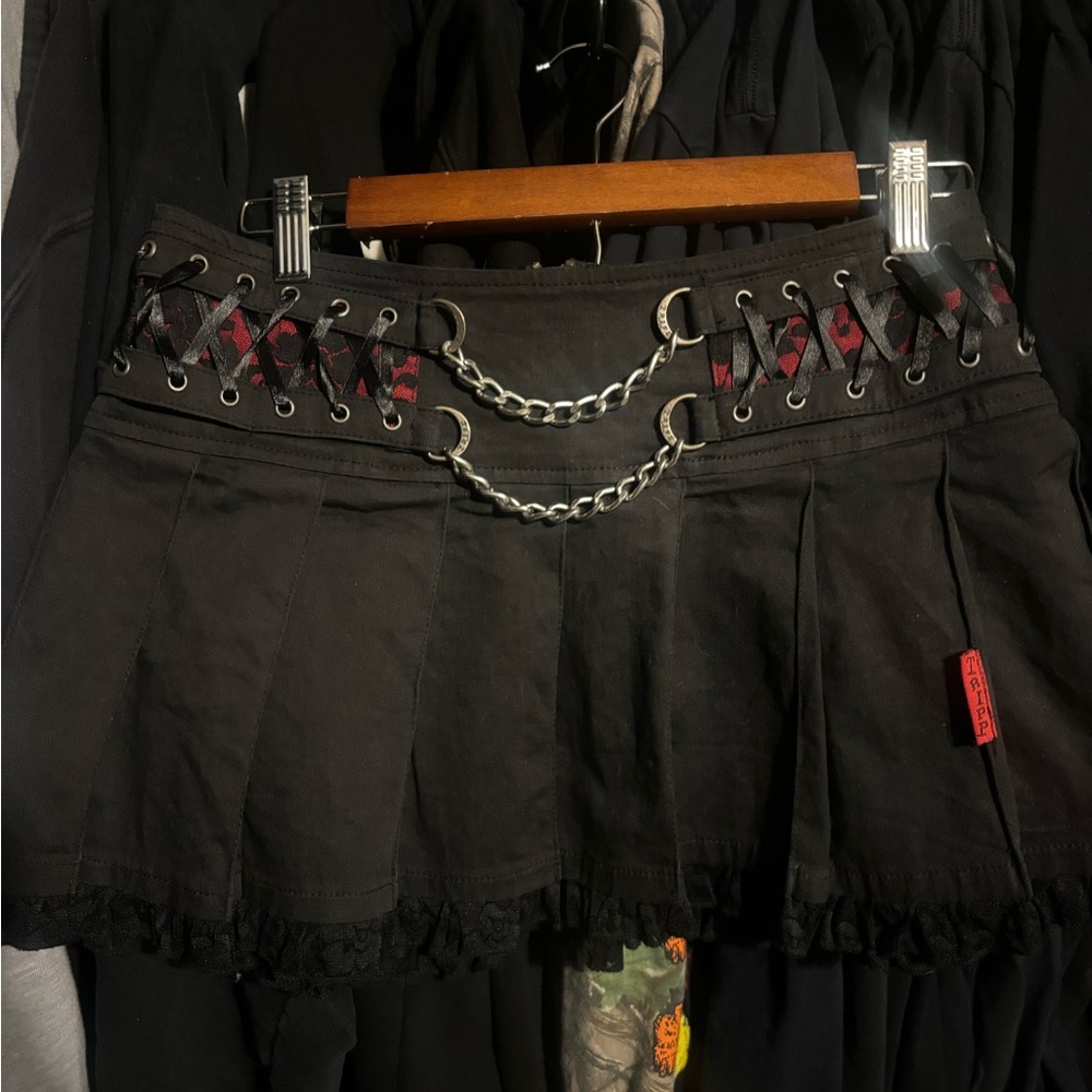 RARE black and red lace chain Tripp NYC skirt